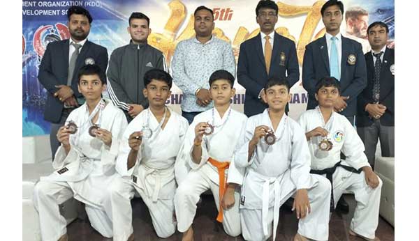 Rajoria International School Indore Students Shine at National Karate Championship: 1 Gold, 1 Silver, and 4 Bronze Medals