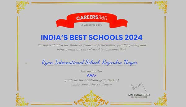 Rated AAA+grade for the academic year 2023-24 - Rajoria International School Indore